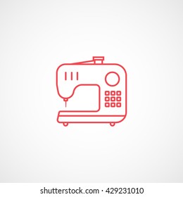 Sewing Machine Red Icon On White Background