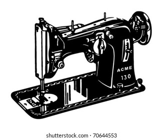 Sewing Machine - Retro Ad Art Banner