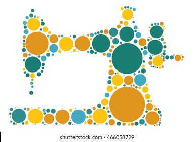 Sewing Machine shape vector design by color point