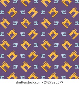 Sewing machine sign trendy repeating apparel pattern multicolor vector illustration background
