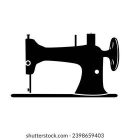 sewing machine silhouette design. tailor equipment sign and symbol.
