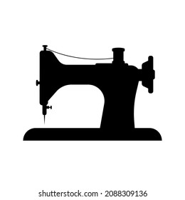 Sewing Machine Silhouette Isolated On White Stock Vector (Royalty Free ...