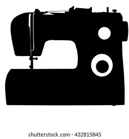 sewing machine silhouette on white background