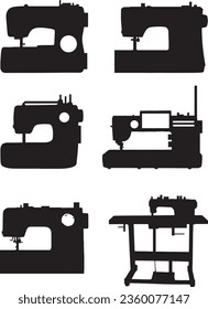 Sewing Machine Silhouette Vector Graphic Pack