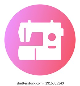 Sewing machine silhouette vector icon on color gradient background
