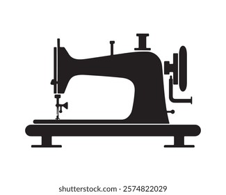 Sewing machine silhouette vector illustration icon type design