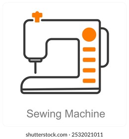 Sewing Machine and tailor icon concept