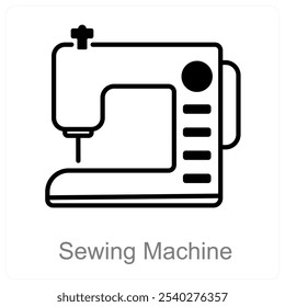 Sewing Machine and tailor icon concept