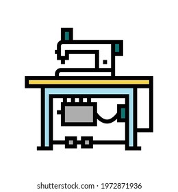sewing machine textile workplace color icon vector. sewing machine textile workplace sign. isolated symbol illustration