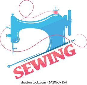 Sewing machine and thread silhouette for cutting and sewing