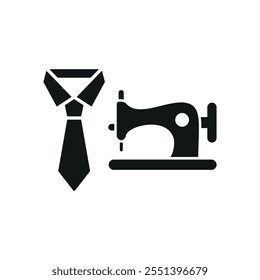 Sewing machine and tie set tailor and fashion icon vector basic design simple and modern concept graphic