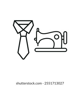 Sewing machine and tie set tailor and fashion icon vector basic design simple and modern concept graphic