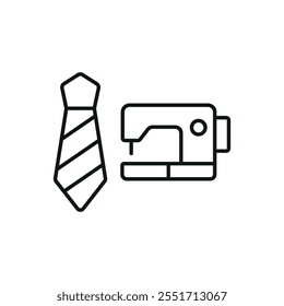 Sewing machine and tie set tailor and fashion icon vector basic design simple and modern concept graphic