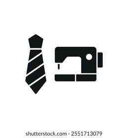 Sewing machine and tie set tailor and fashion icon vector basic design simple and modern concept graphic