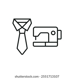 Sewing machine and tie set tailor and fashion icon vector basic design simple and modern concept graphic