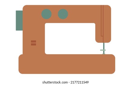 Sewing machine. Tool for sewing clothes. Tool for hobbies and crafts. Flat style. Vector illustration