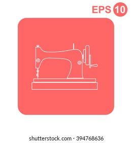 Sewing machine vector icon. 