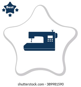 Sewing machine vector icon. Electonic