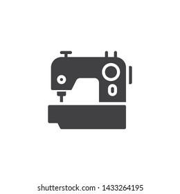 Sewing machine vector icon. filled flat sign for mobile concept and web design. Electric sewing machine glyph icon. Tailoring symbol, logo illustration. Vector graphics