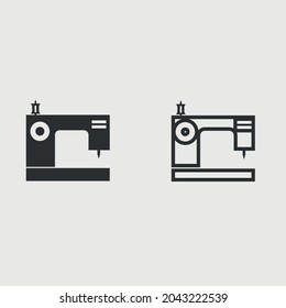 Sewing machine vector icon illustration sign for web and design