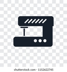 Sewing machine vector icon isolated on transparent background, Sewing machine logo concept