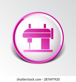 Sewing machine vector icon raft embroidery tool clothes.