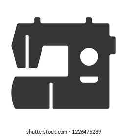 Sewing machine vector Icon, silhouette household appliances and electronics icons, vector graphics