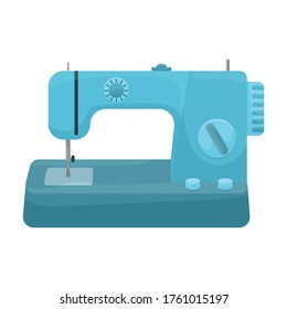 Icono vectorial de máquina de coser.Icono vectorial de dibujos animados aislado en máquina de coser de fondo blanco.