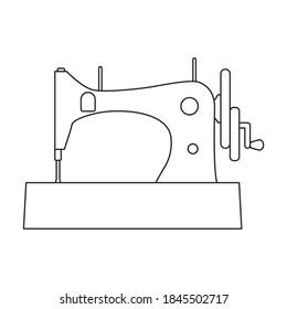 Icono vectorial de máquina de coser.Icono vector de contorno aislado en máquina de coser de fondo blanco.