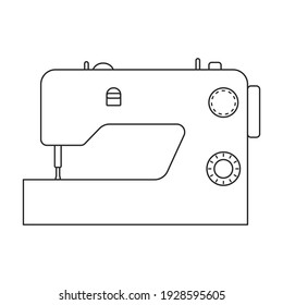 Icono vectorial de máquina de coser.Icono vector de contorno aislado en máquina de coser de fondo blanco.