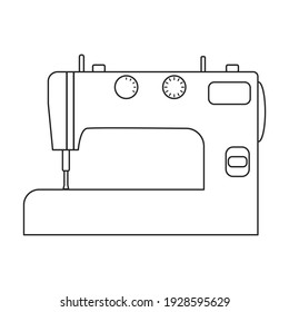 Icono vectorial de máquina de coser.Icono vector de contorno aislado en máquina de coser de fondo blanco.