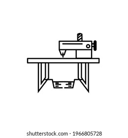 Sewing machine vector icon.Outline vector icon isolated on white background sewing machine.
