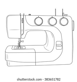 Sewing machine. Vector illustration.
