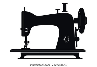 Sewing machine vector illustration, Sewing logo atelier,Manual Sew, Sewing Machine Silhouette Icon,
