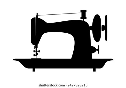 Sewing machine vector illustration, Sewing logo atelier,Manual Sew, Sewing Machine Silhouette Icon,
