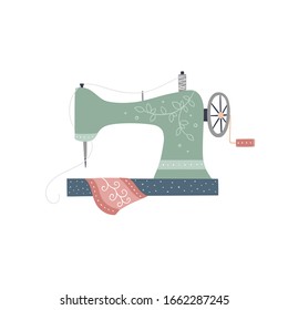 Sewing Machine Vector Illustration On White Background