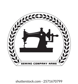 sewing machine vector logo design