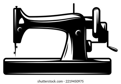 sewing machine vector, silhouette vector, isolated illustration abstract pattern on white background