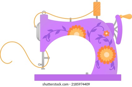 Sewing machine - vector sticker concept, design, decoration for tailor, atelier, sewing production