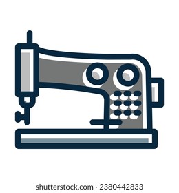 Sewing Machine Vector Thick Line Filled Dark Colors Icons For Personal And Commercial Use.
