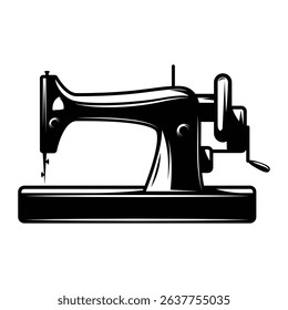 Sewing Machine vintage classic retro silhouette icon vector illustration design on white background