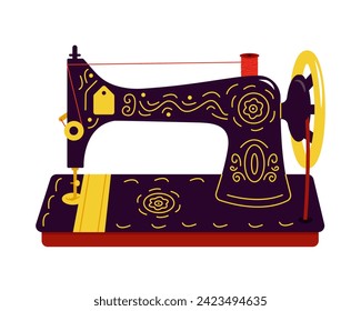 Sewing machine for your design. Retro style. Vector illustration