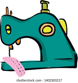 Sewing machines hand drawn design, illustration, vector on white background.