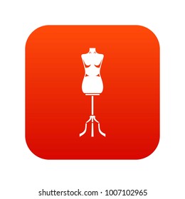 Sewing mannequin icon digital red for any design isolated on white vector illustration