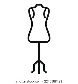 Sewing mannequin icon outline vector. Repair machine. Needle work