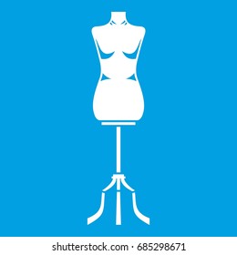 Sewing mannequin icon white