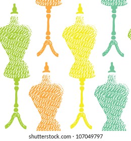 Sewing mannequin seamless pattern