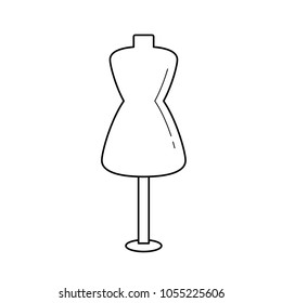 Icono de la línea vectorial de mascado aislado en fondo blanco. Icono de línea de maniquí para infografía, sitio web o aplicación.
