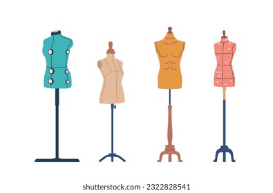 Sewing Mannequins, Adjustable Dress Forms Used By Seamstresses And Fashion Designers To Create And Tailor Garments