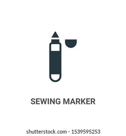 Sewing marker vector icon on white background. Flat vector sewing marker icon symbol sign from modern sew collection for mobile concept and web apps design.